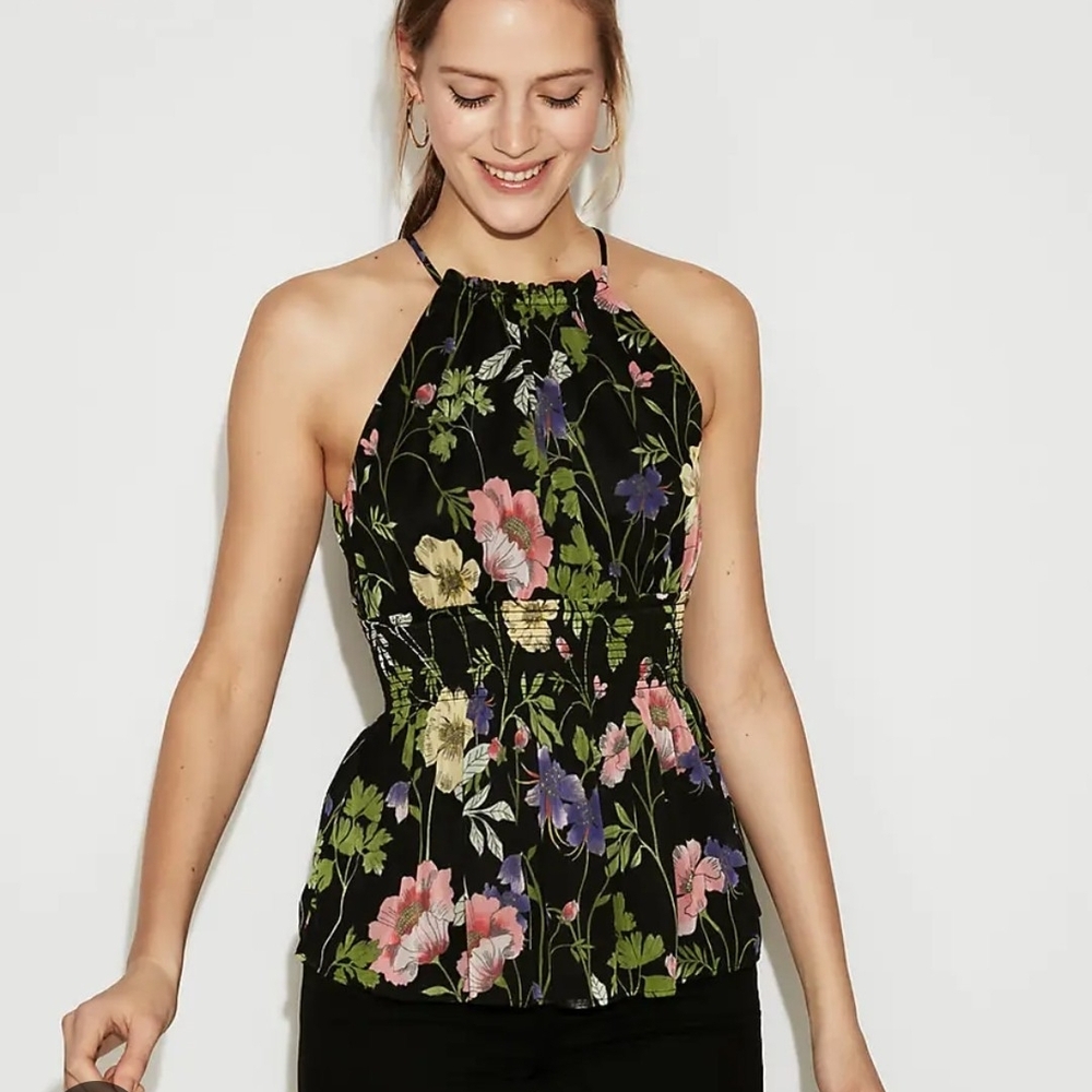 Floral Halter Neck Women's Top